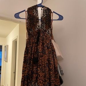 A halter top Free People Leopard summer dress